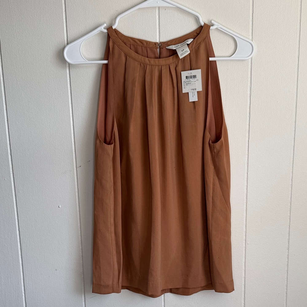 Club Monaco Pleat Neck Top Sz S NWT